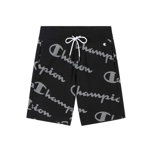 Champion Casual Shorts Europe Version Unisex Black All Over Print