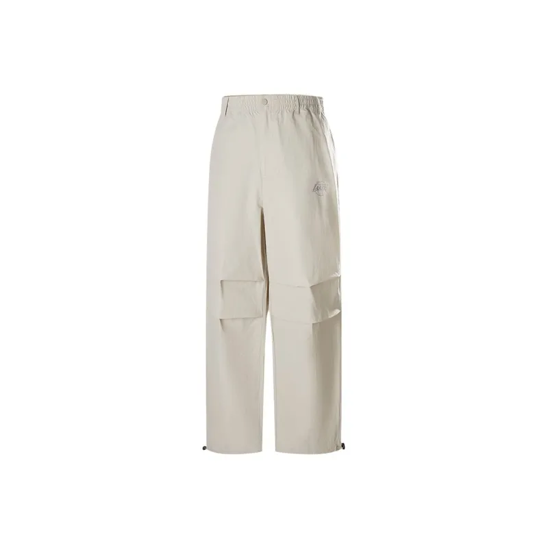 NBA Los Angeles Lakers Team Culture Collection Casual Pants Unisex Light Gray White-0