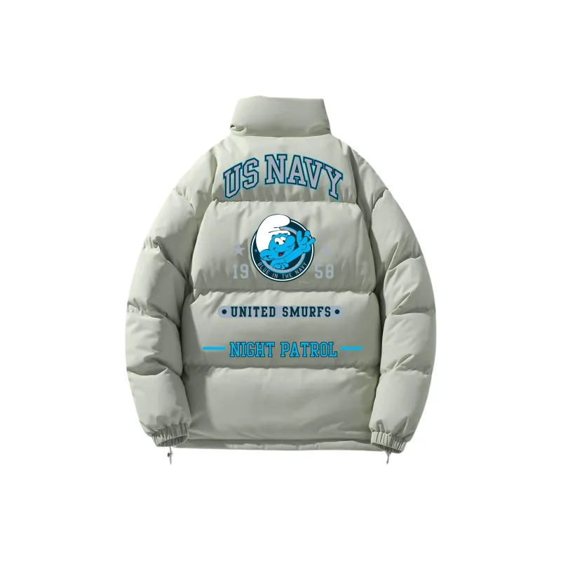 The Smurfs Puffer Jacket Unisex Black-8