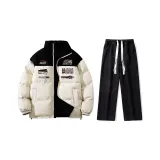 Set (Black Apricot Puffer Jacket+Black Jeans)
