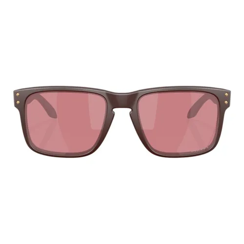 Oakley Plastic Irregular Shape Sunglasses Unisex Brown