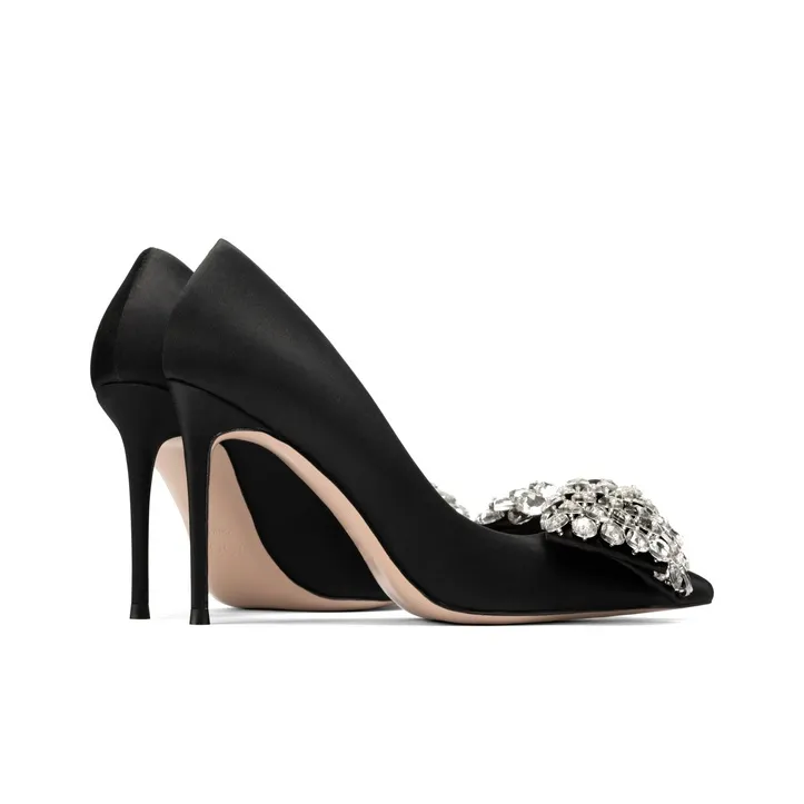 JOOC Slim Heel High Heels 9.5CM Women's Black-2