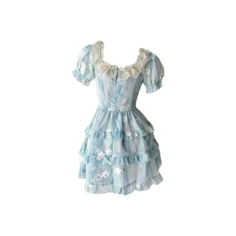 PLANE DRIFT Short Sleeved Dress Women's Blue-1