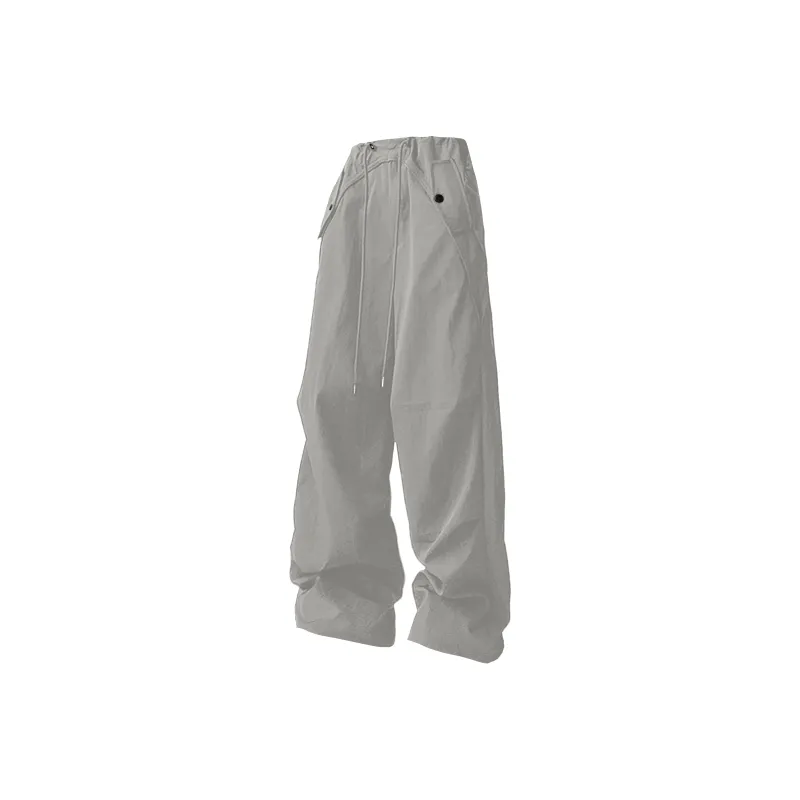 KIRHNE Casual Pants Unisex Light Gray-4