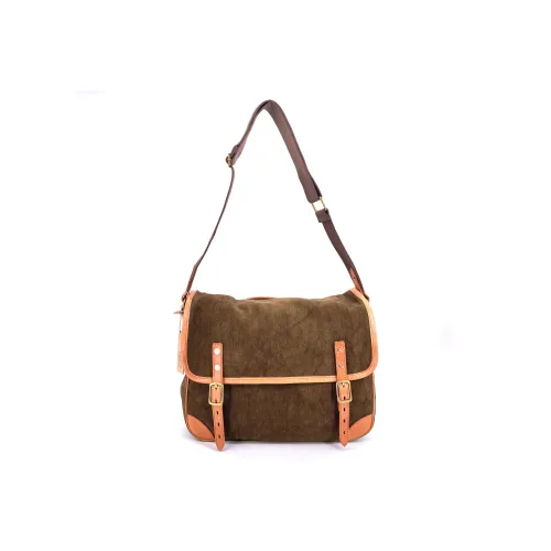 Alternative Country Canvas With Cowhide Canvas Bag, Shoulder Bag, Crossbody Bag Women's Olive Brown/Black