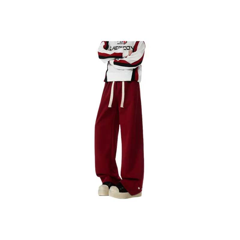 FORCEPULR Casual Pants Unisex Red-0
