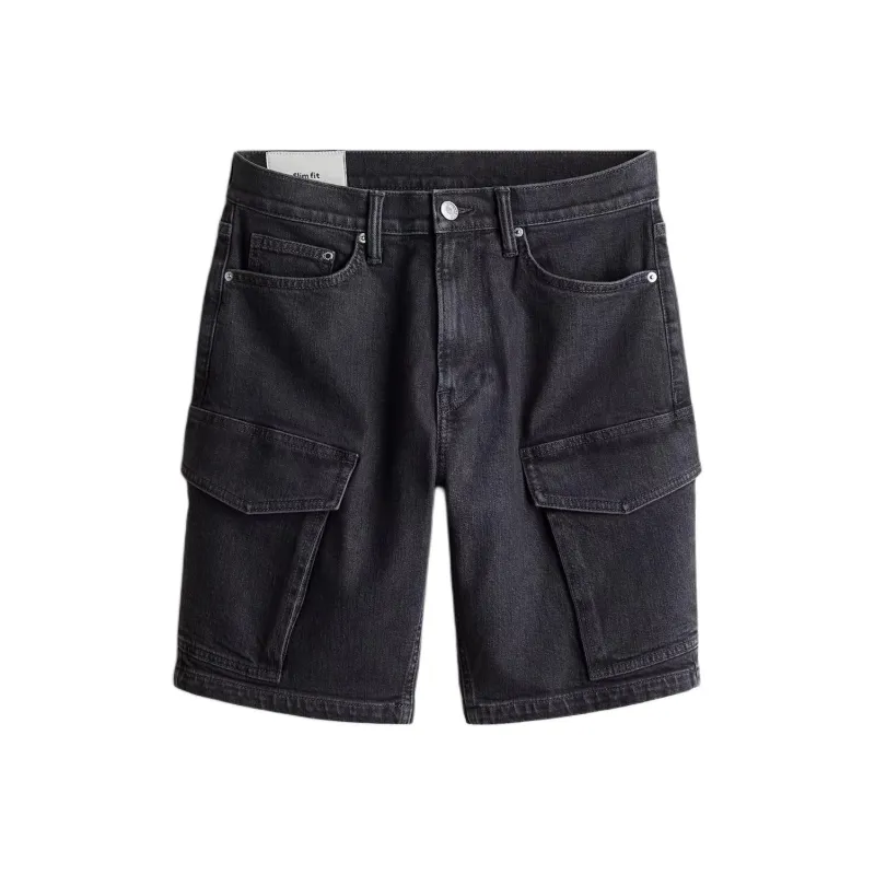 H&M Denim Shorts Men's Denim Black-0