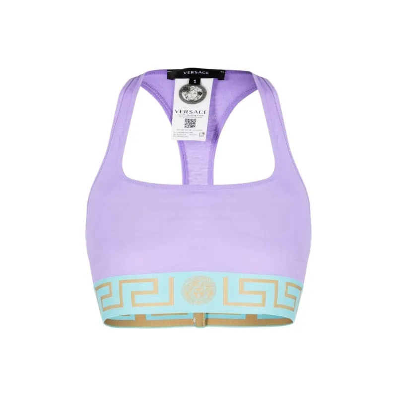 VERSACE Greca Border Sports Bra 'Lilac'-0