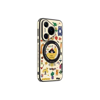 Marsfield TPU Material 360 Rotating Magnetic Stand, Side Textured Leather Phone Cases Compatibility Huawei P70/P70 Pro