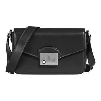 MONTBLANC Meisterstuck Leather Messenger Bag, Crossbody Bag Mini Men's Black