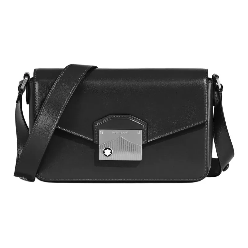 MONTBLANC Meisterstuck Leather Messenger Bag, Crossbody Bag Mini Men's Black-0