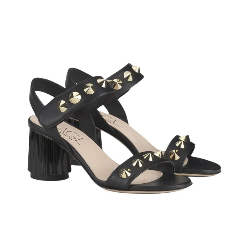 AGL Dorica M Spike One Strap Sandals 7cm Women's Black-1