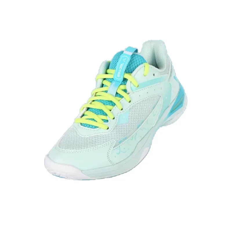 VICTOR Cushioning Wear Resistant Low Top Badminton Shoes Women's Blue-2
