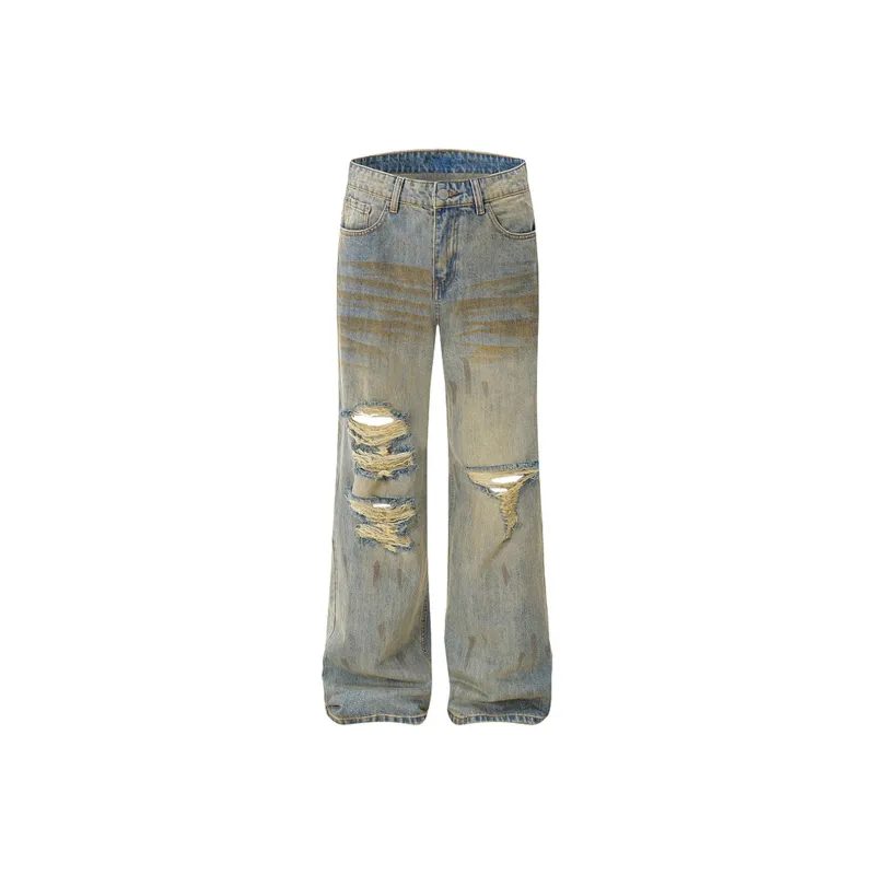COOLALPACA Loose Fit Bootcut Jeans Unisex Rusty Blue-0