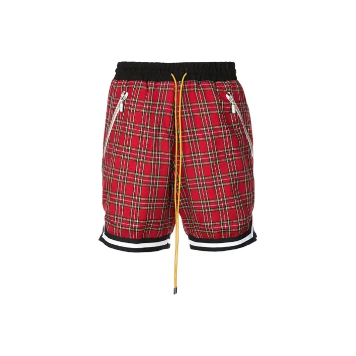 RHUDE Basketball Shorts Men Black Red-0