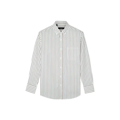 NAUTICA TAILORED 브라운 스트라이프 패턴 남성 셔츠