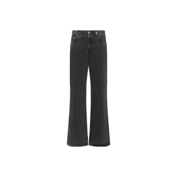 Alexander McQueen Logo Patch Wide Leg Jeans