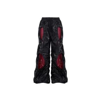 START EXCEED END Drawstring Casual Wide Leg Floor Length Pants Unisex Black Pants