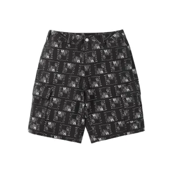 Thisisneverthat Long Field Collaboration Cargo Shorts Unisex Black