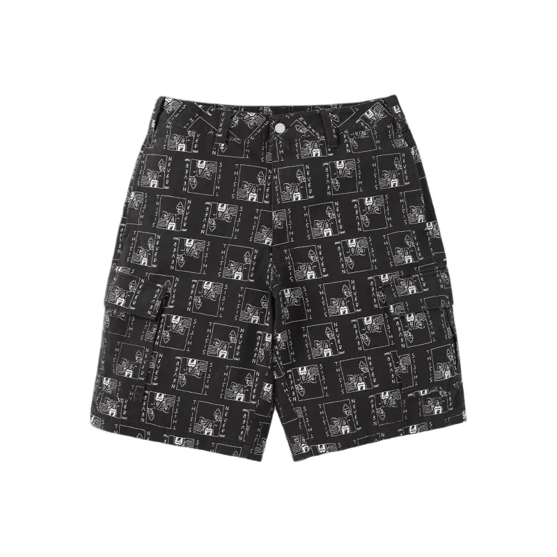 Thisisneverthat Long Field Collaboration Cargo Shorts Unisex Black-0