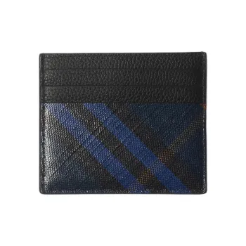 Burberry Linen Cotton Blend Card Holder Regular Men's Midnight
