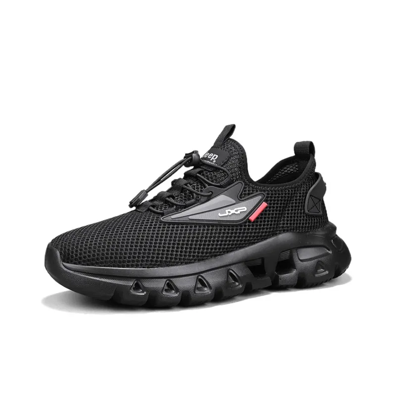 Jeep Cushioning Height Increasing Abrasion Resistant Lightweight Slip Resistant Low Top Hiking Shoes Men's-2
