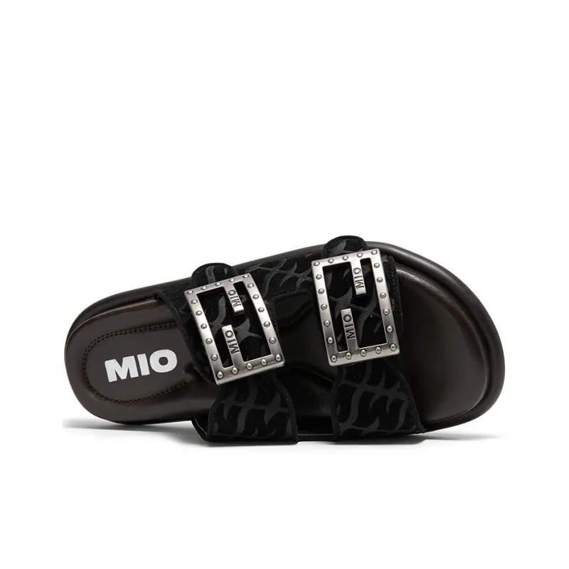 MIO Slide Slippers Women's Black, White-3