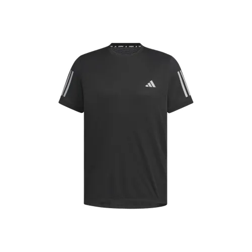Adidas Own The RunClimacool COOLER T Shirt Men's Black/Dark Silver Gray