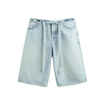 ZARA x Two Jeys SS24 Denim Shorts Men's Light Blue