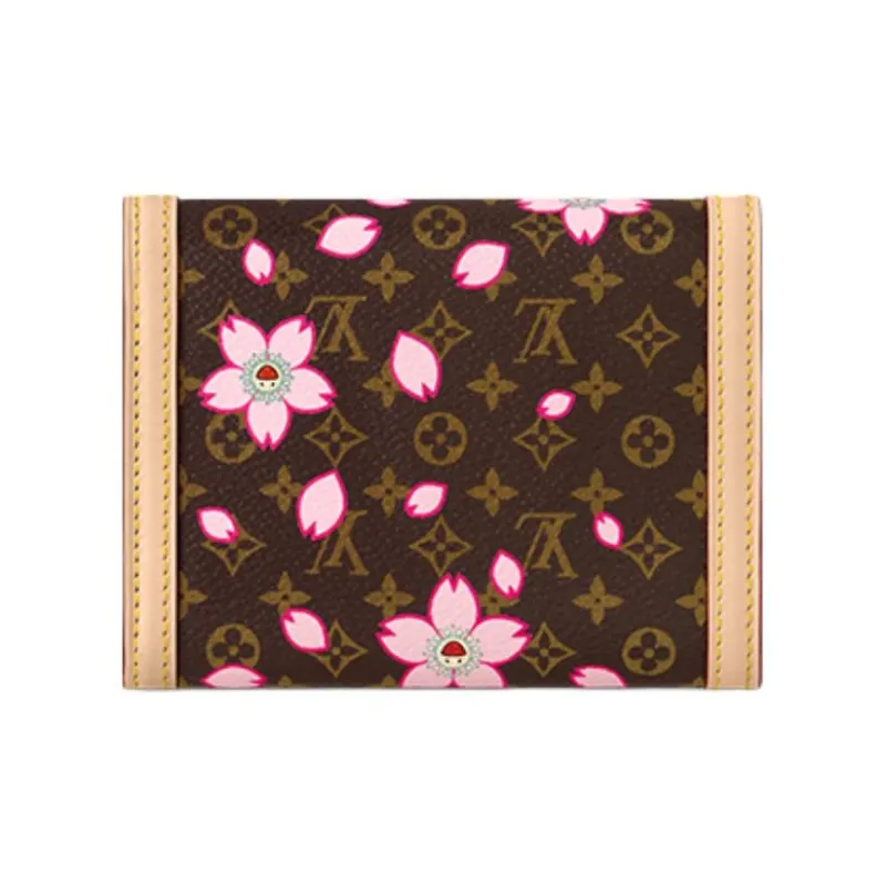 LOUIS VUITTON X Takashi Murakami Victorine Wallet Sakura Brown-2