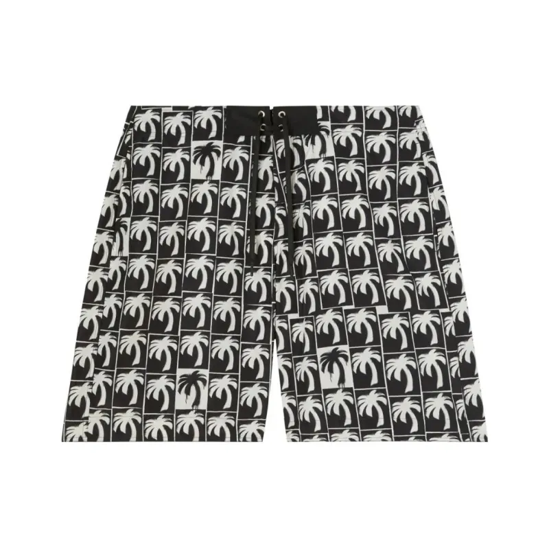 PALM ANGELS Logo Printed Drawstring Swim Shorts-0