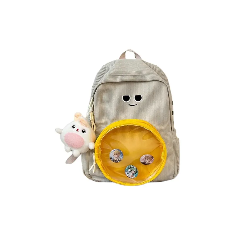 H YXIANG Corduroy Backpack Women's Multicolor-4