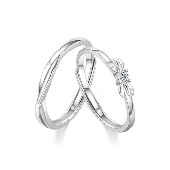 Lao Feng Xiang S999 Fine Silver Ring Pair Unisex