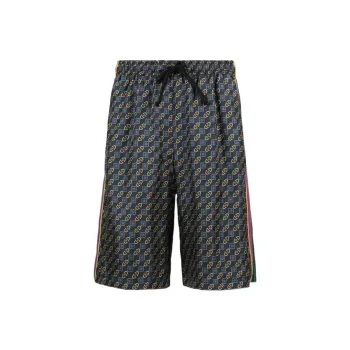 GUCCI Horsebit And Basketweave Cotton Shorts