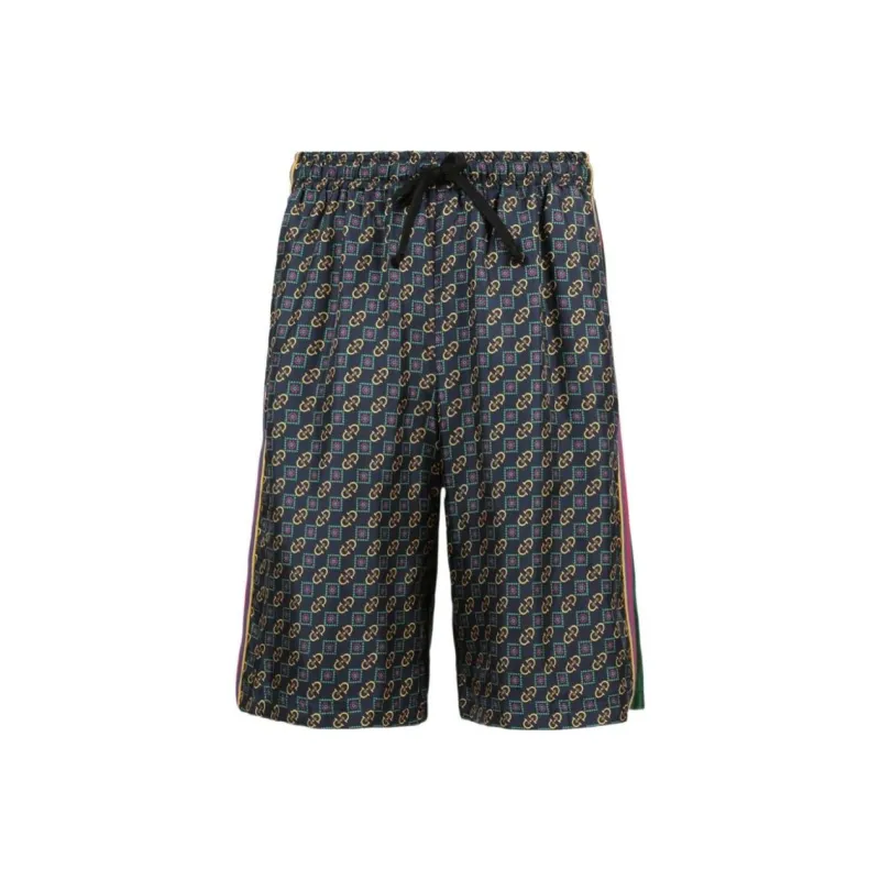 GUCCI Horsebit And Basketweave Cotton Shorts-0