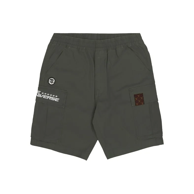 Aape Logo patch Cotton Bermuda Shorts-3