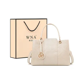 Vigno Synthetic Leather Handbag, One Shoulder, Crossbody Bag Regular Women's Ecru