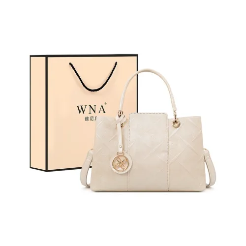Vigno Synthetic Leather Handbag, One Shoulder, Crossbody Bag Regular Women's Ecru