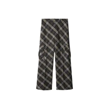 Burberry Checked Wool Tailored Trousers
