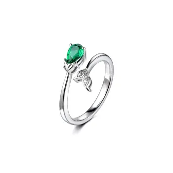 ATTAGEMS 925 Sterling Silver Rings Women's Green