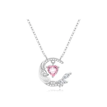 Lao Feng Xiang Beating Heart Series S925 Silver Necklaces Women's