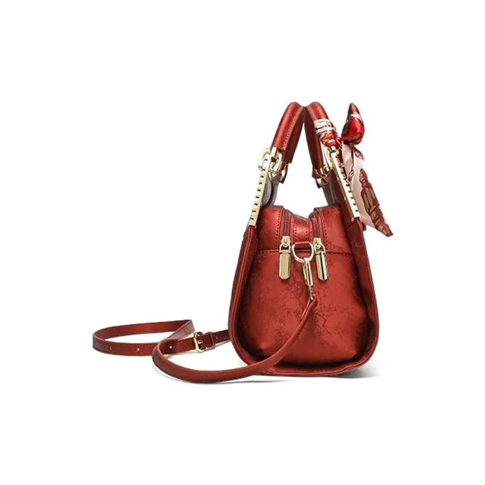 CLEVER& KETCH PU Shoulder Bag, Handbag Women's Red/Apricot-1