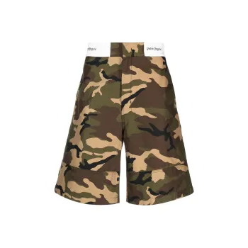 PALM ANGELS Camouflage Printed Wide Leg Shorts