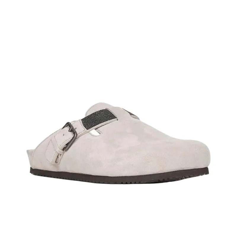 Brunello Cucinelli Closed Toe Slippers Women's White-2