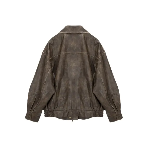 JUCY JUDY Leather Jacket Unisex Coffee-1