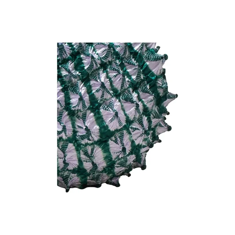 BUNZABURO Polyester Sea Urchin Bag Durian Bag Handbag Regular Unisex Green White Tie Dye-2