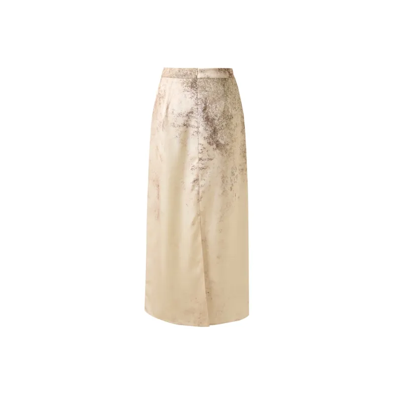 3COLOUR Casual Long Skirt Women's Khaki-1