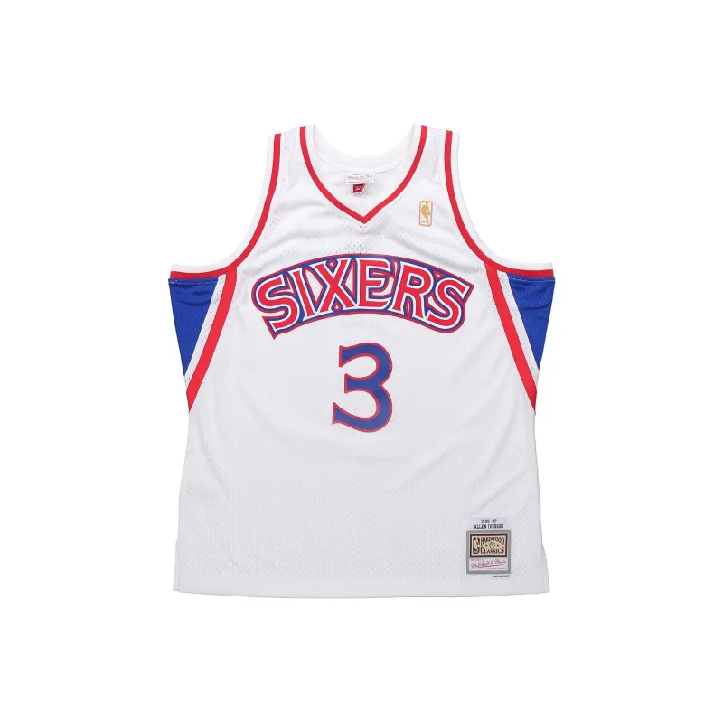 Mitchell & Ness Philadelphia 76ers Home 1996 97 Allen Iverson Swingman Jersey-0