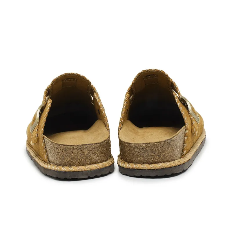 Mulinsen Cork Sole Abrasion Resistant Slip Resistant Closed Toe Slippers Unisex-10