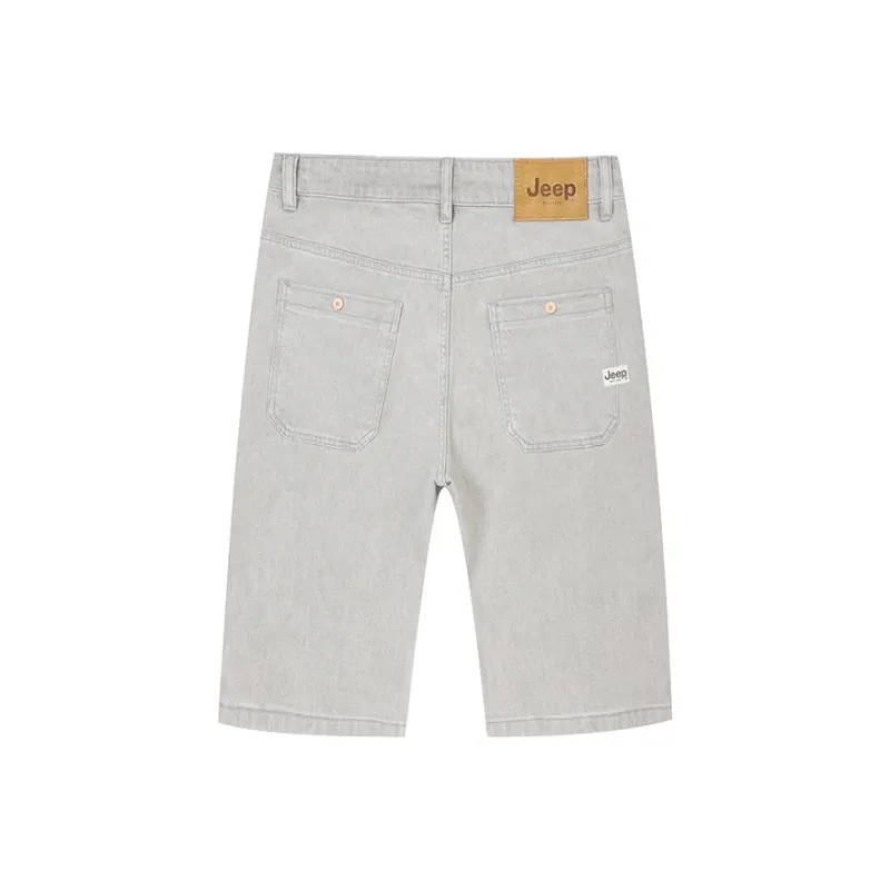 Jeep Denim Shorts Men's Beige Yellow-0